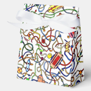 Color Cartoon Tangled Electrical Wires Drawing Favor Boxes