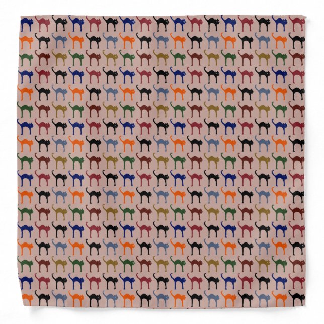 color cats cute pattern bandana (Front)