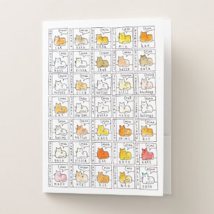Color Cats Learn Meow Several Various Languages Pocket Folder