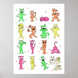 Color Cats Poster