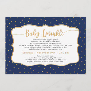 Color Changeable Baby Sprinkle gold confetti Invitation