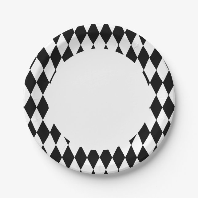 Color Changeable Harlequin Paper Plates (Front)