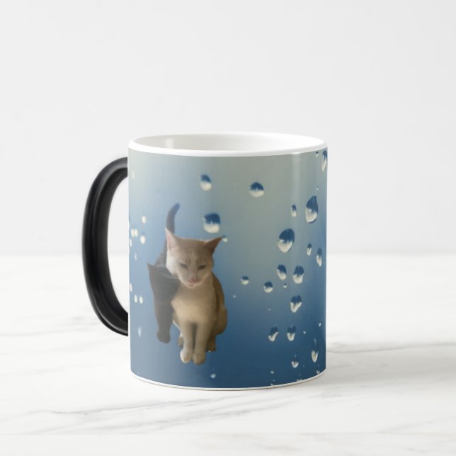 Color changing mug with cat image (Front Left)
