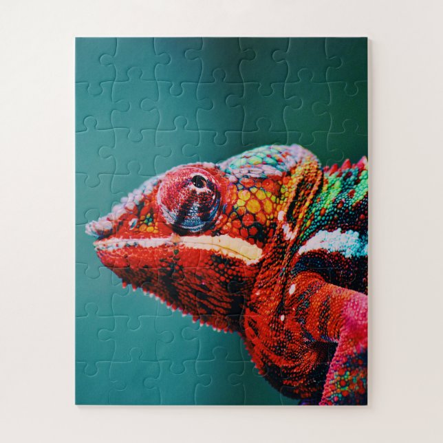 Color Changing Rainbow Chameleon Reptile Jigsaw Puzzle (Vertical)