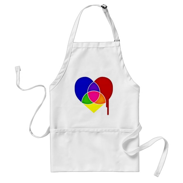 color chart heart adult apron (Front)