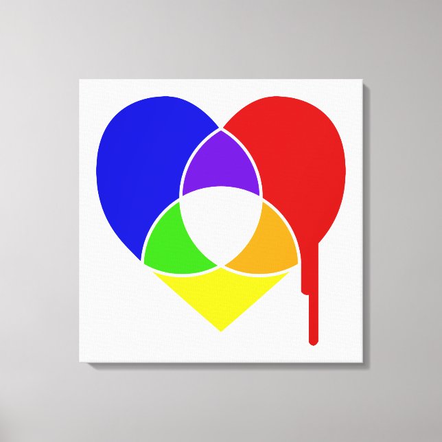 color chart heart canvas print (Front)
