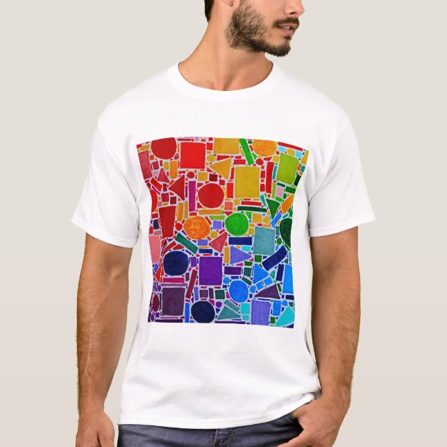 Color Chart Rainbow Collage. Modern Abstract Art T-Shirt (Front)