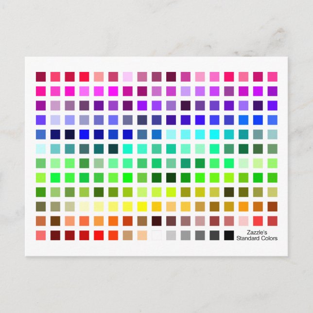 Color Chart Reference Tool Postcard (Front)