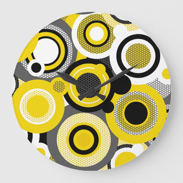Color circles, abstract geometric seamless texture large clock (Front)
