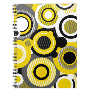Color circles, abstract geometric seamless texture notebook