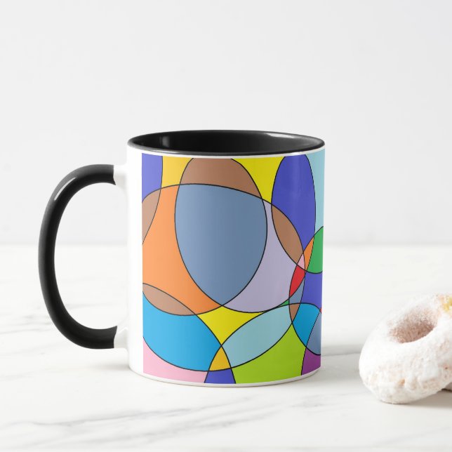 Color Circles and Ovals Mug (With Donut)