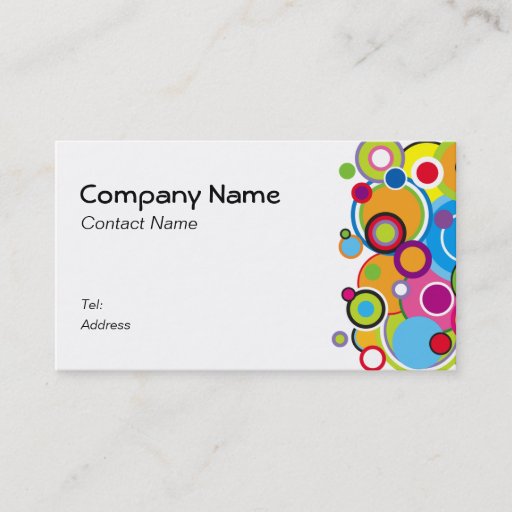 Customizable Color Circles Business Card white
