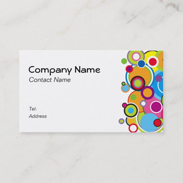 Color Circles Business Card white (Front)