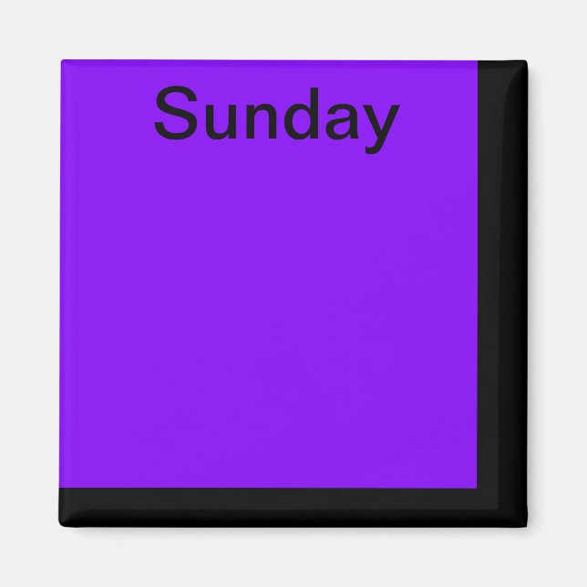 Color Code Day of Week Magnet Calendar Visual Tool (Front)