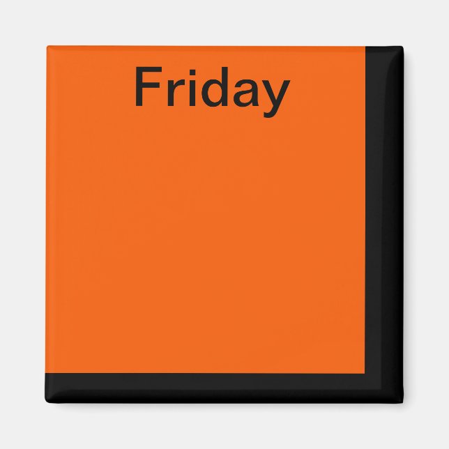 Color Code Day of Week Magnet Calendar Visual Tool (Front)