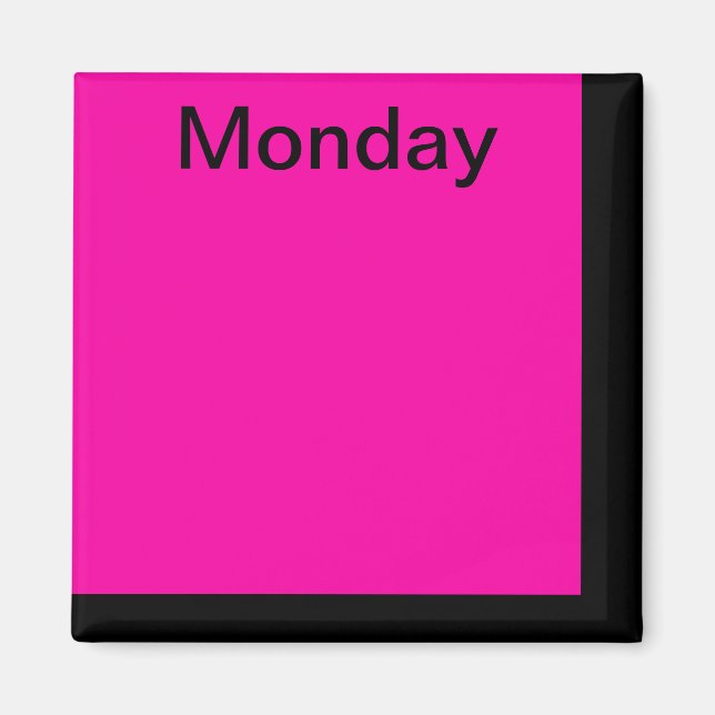 Color Code Day of Week Magnet Calendar Visual Tool (Front)