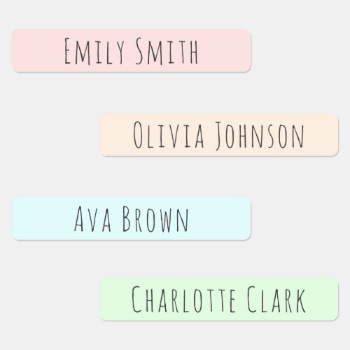 Color Coded Aesthetic Kids Waterproof Name Labels