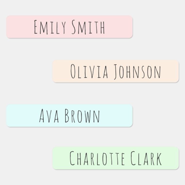 Color Coded Aesthetic Kids Waterproof Name Labels (Group)