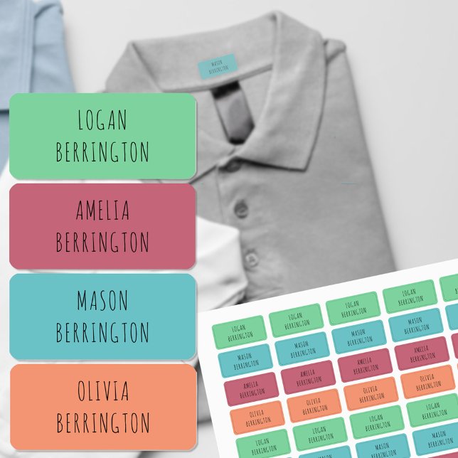 Color Coded Boy and Girl Skinny Font Clothing Kids' Labels (Creator Uploaded)