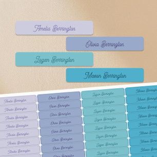 Color Coded Boy & Girl American Script Waterproof Kids' Labels