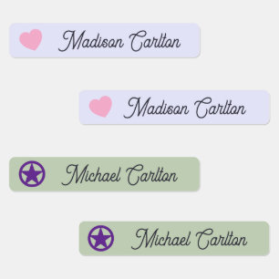 Color Coded Boy Girl Custom Vinyl Kid Name School  Labels