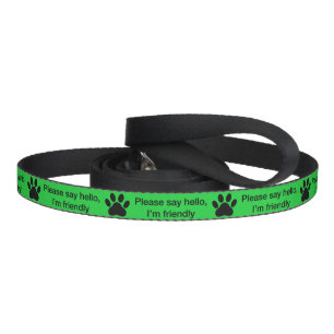Color-coded dog paw print green friendly pet leash