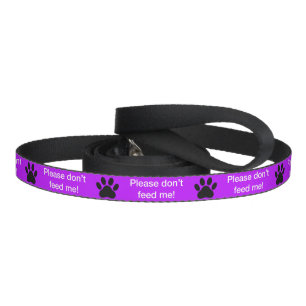 Color-coded dog paw print purple no food pet leash