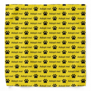 Color-coded dog paw print yellow adopt me bandana