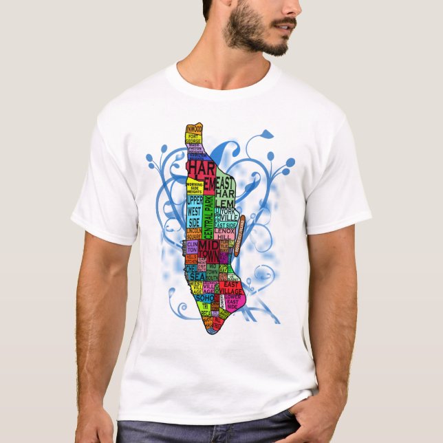 Color Coded Manhattan Map T-Shirt (Front)