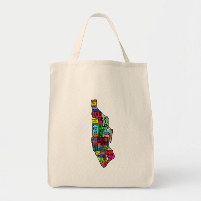 Color Coded Manhattan NYC Tshirts, Hoodies Tote Bag (Front)