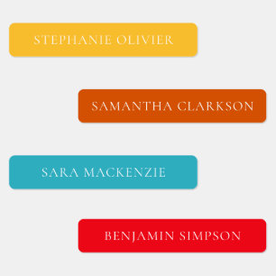 Color Coded Names Waterproof Boy Bright Kids' Labels