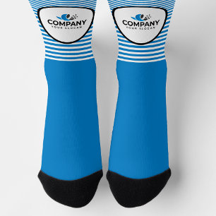 Color coded stripes company logo socks