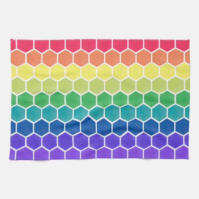 color collector hexagons kitchen towel (Horizontal)