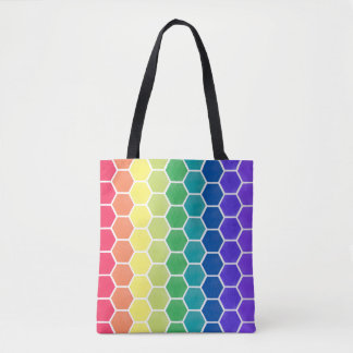 color collector hexagons tote bag
