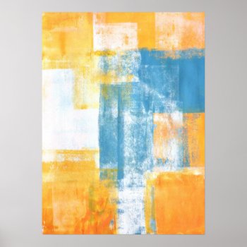 'color Combo' Teal And Orange Abstract Art Poster by T30Gallery at Zazzle