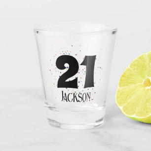 Color Confetti Monogram Shot Glass Gift
