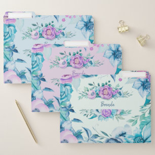Color Coordinated boho floers frame File Folder