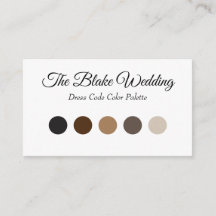 Color Coordinated Wedding Invitation Insert Cards