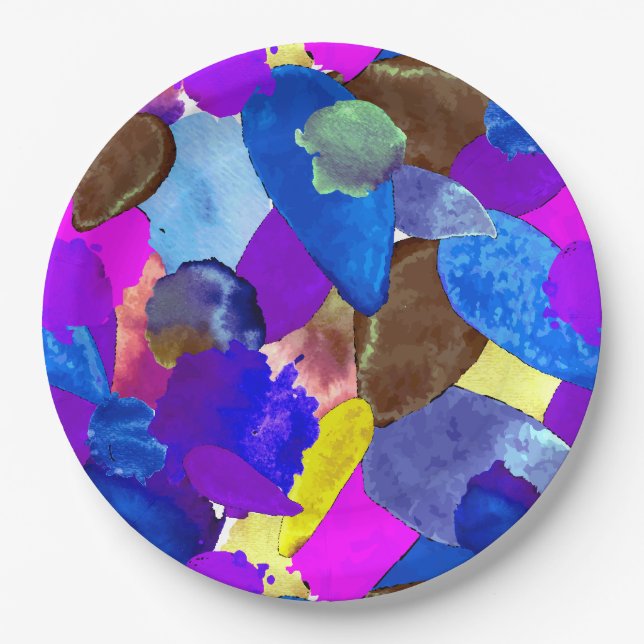 Color crash 4 paper plates (Front)