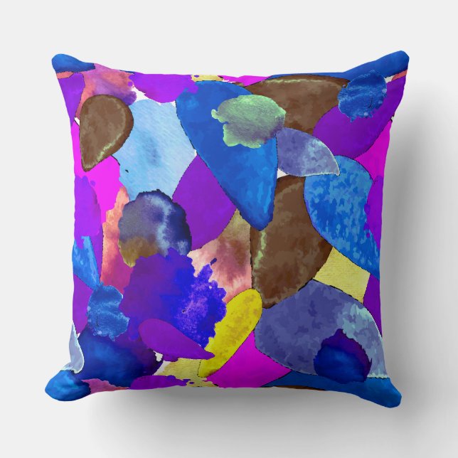 Color crash 4 throw pillow (Front)