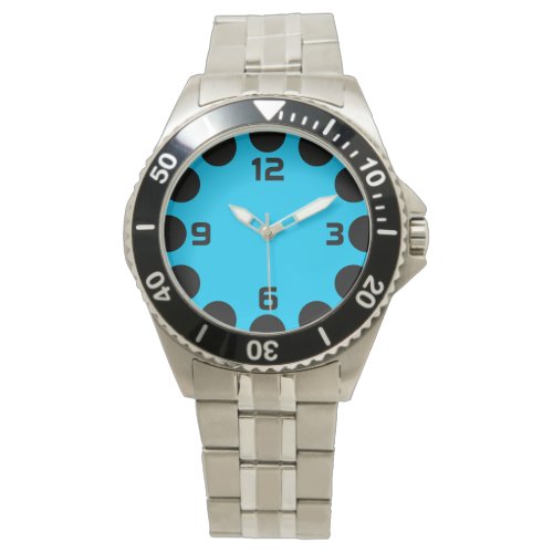 Color Crescent _ Black and Sky Blue Watch