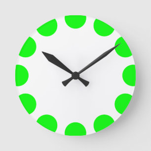 Color Crescent - Green and White Round Clock