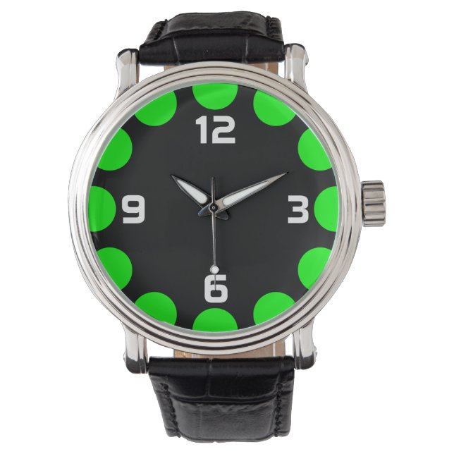 Color Crescent - Green on Black Watch (Front)