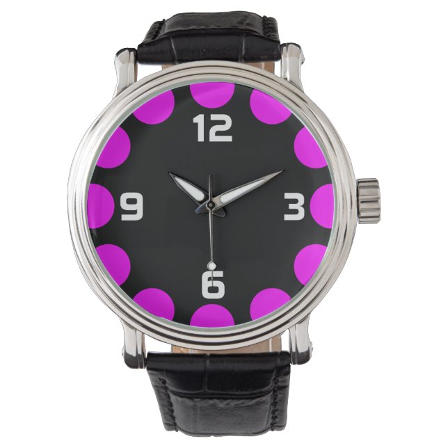Color Crescent - Magenta on Black Watch (Front)