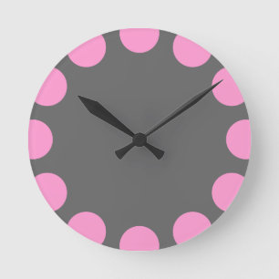Color Crescent - Pink and Gray Round Clock