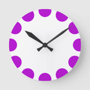 Color Crescent - Purple and White Round Clock