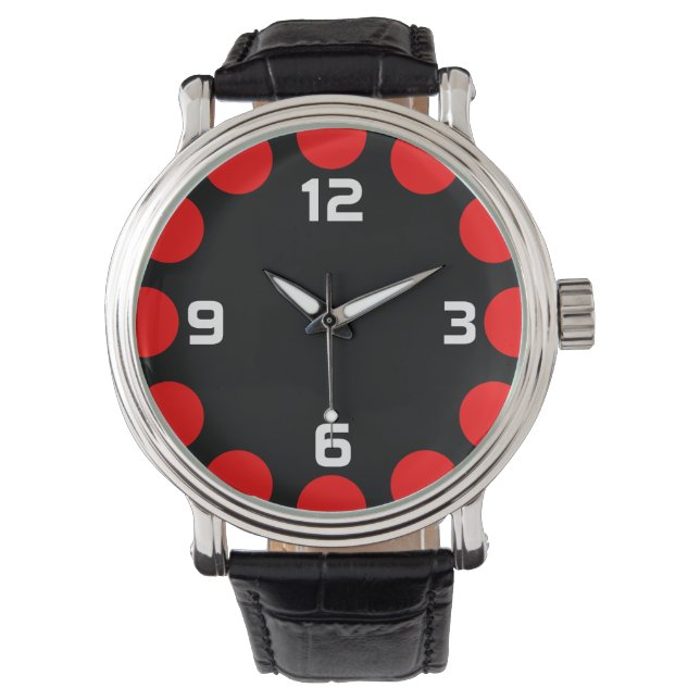 Color Crescent - Red on Black Watch (Front)