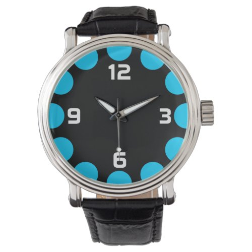 Color Crescent _ Sky Blue on Black Watch