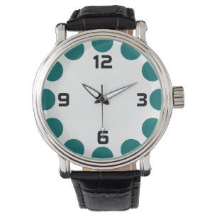 Color Crescent - Teal Green on White Watch