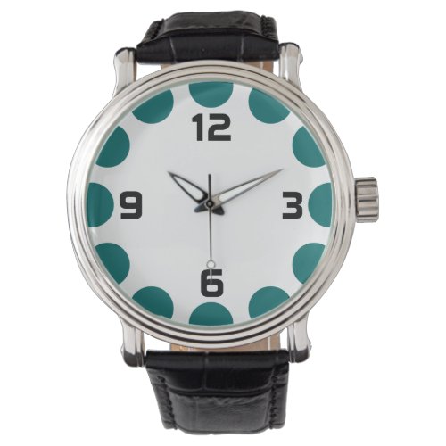 Color Crescent _ Teal Green on White Watch